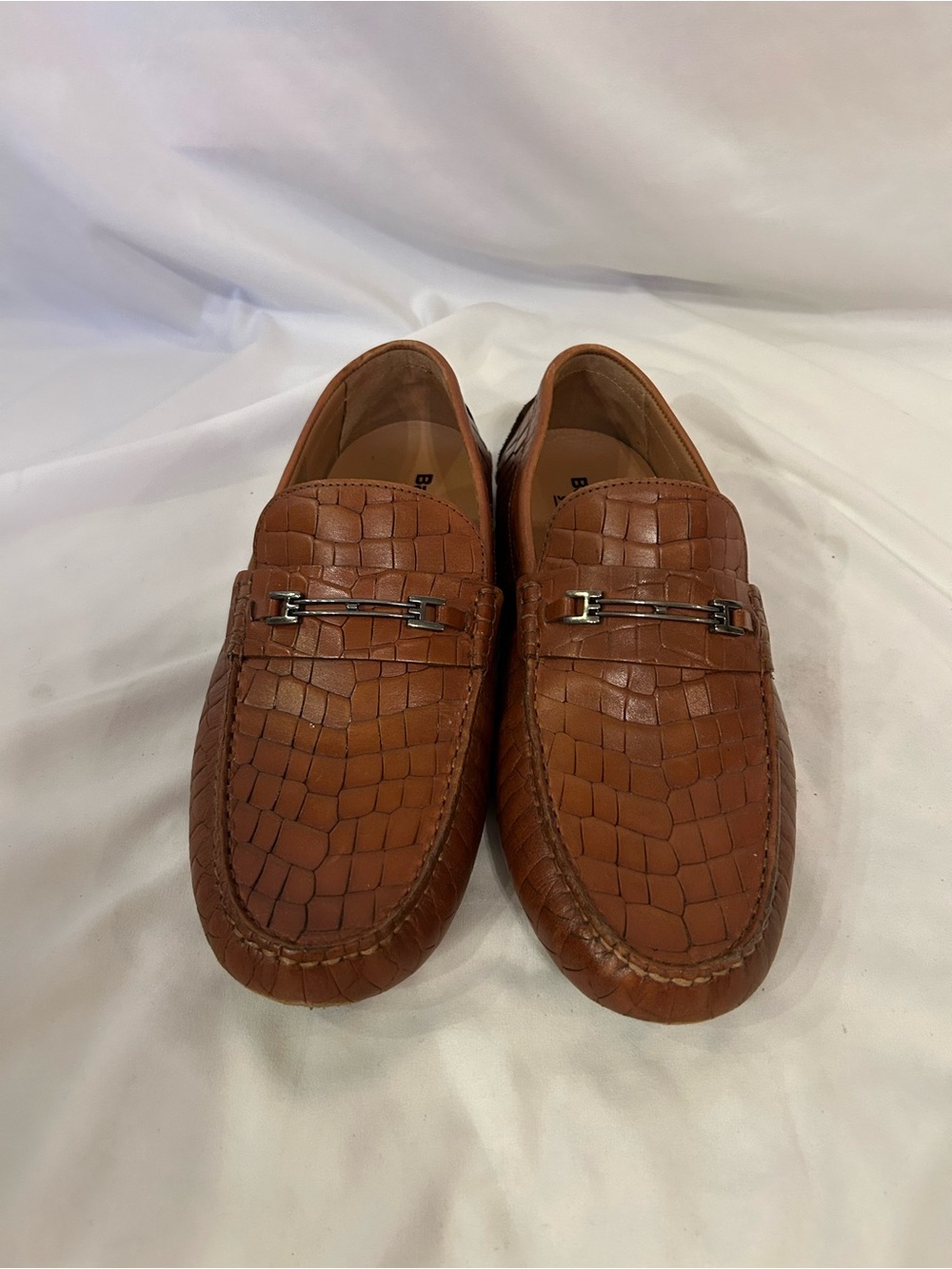 Bacco Bucci‎ Men’s Leather Alligator Pattern Driving Loafer Sz 9.5 Brown